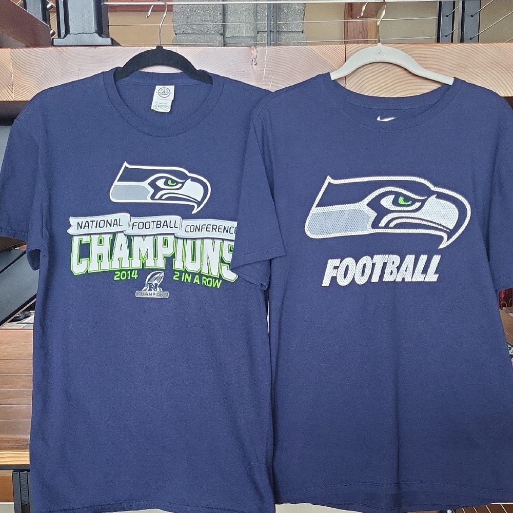 Kids Navy Blue Seahawks T-Shirt